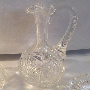 Antique American Brilliant Period ABP Hand Cut Crystal Cruet Decanter